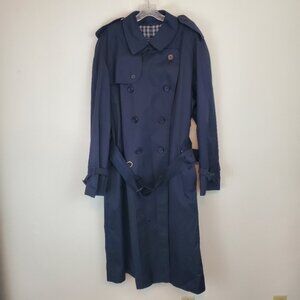 Vintage Burberry's navy double breasted trench coat
